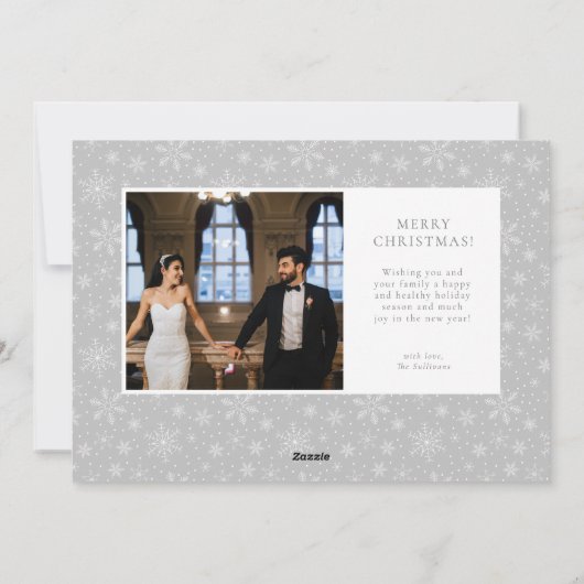 クリスマスウィッシュ新婚ホリデーフォトカード シーズンカード (裏面)