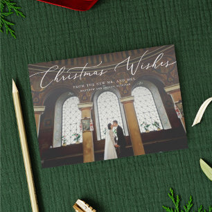 クリスマスウィッシュ新婚ホリデーフォトカード シーズンカード