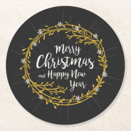 クリスマスウィッシュ紙コースター ラウンドペーパーコースター