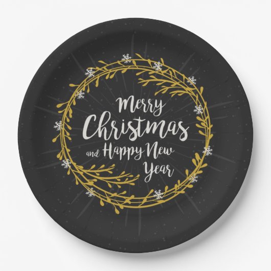 クリスマスウィッシュ紙プレート ペーパープレート (正面)