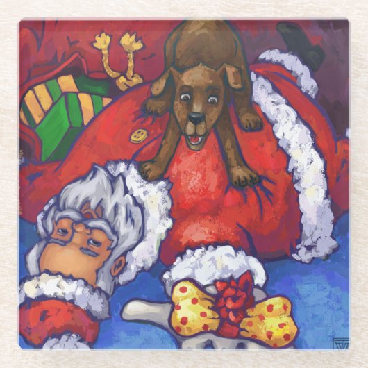 クリスマスウィッシュ絵画ズ ガラスコースター (正面)