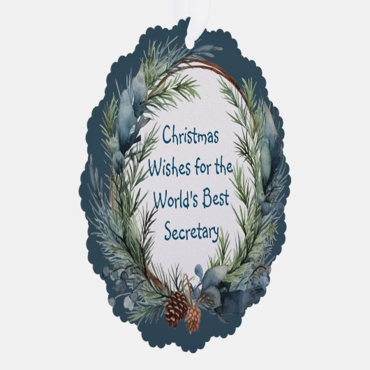 クリスマスウィッシュ緑のリース長官 オーナメントカード (右)