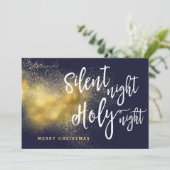 クリスマスウィッシュ静かナイト金ゴールドホリデーカード シーズンカード (スタンド正面)