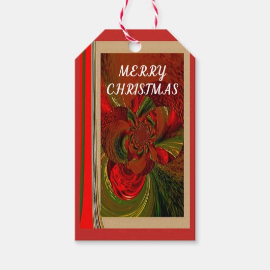 「クリスマスウィッシュ」ギフトラベルw/Twine ギフトタグ (正面)