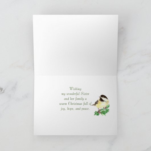 クリスマスウィッシュ《鳥》アメリカゴガラバードシスターファミリー シーズンカード (内部)