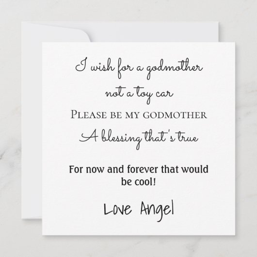 クリスマスウィッシュGodmother提案ベビーと帽子 カード (裏面)