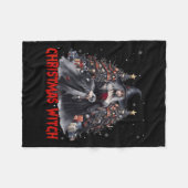 クリスマスウィッチオカルトゴシックウィッチー美的女性 フリースブランケット (正面(横))