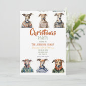 クリスマスウィペットの水彩 招待状 (スタンド正面)