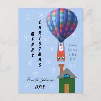 クリスマスウィムシーサンタホットエアバルーンライトブルー シーズンポストカード