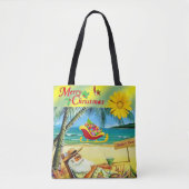 クリスマスウィメンズトートバッグ、ビーチサンタ トートバッグ (正面)