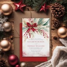 クリスマスウィンターの緑の赤い素朴ボウ結婚ズ