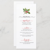 クリスマスウィンターをテーマにしたホリースプリングフラットメニュー メニュー (正面/裏面)