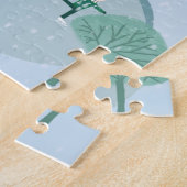 クリスマスウィンターアイススケートで滑る ジグソーパズル (側面)