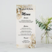 クリスマスウィンターアイボリーフラワーヴィンテージウェディング メニュー (スタンド正面)