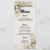 クリスマスウィンターアイボリーフラワーヴィンテージウェディング メニュー (正面)
