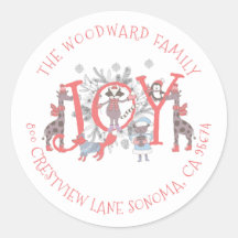 クリスマスウィンターアニマルズクラシックホリデーラウンドスティ