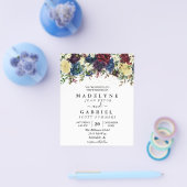 クリスマスウィンターウェディングウォーターカラーフローラフライヤー チラシ (シングル)