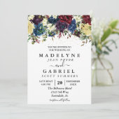 クリスマスウィンターウェディングウォーターカラーフローラ 招待状 (スタンド正面)