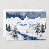クリスマスウィンターウェディングカスタム サンキューカード (正面/裏面)