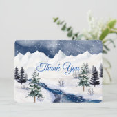 クリスマスウィンターウェディングカスタム サンキューカード (スタンド正面)