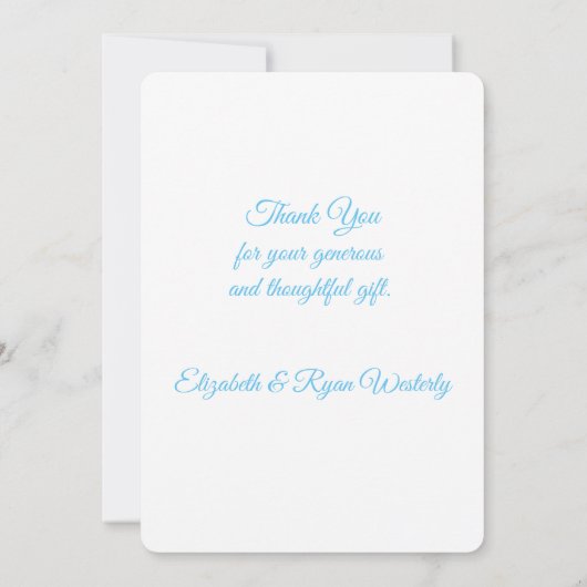 クリスマスウィンターウェディングカスタム サンキューカード (裏面)