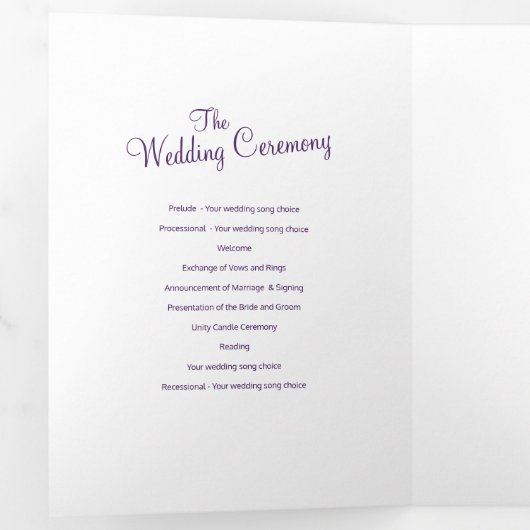 クリスマスウィンターウェディングツリーとレイクアート 三つ折りプログラム (内部最初)