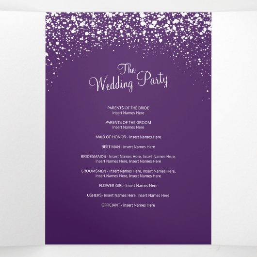 クリスマスウィンターウェディングツリーとレイクアート 三つ折りプログラム (内部中)