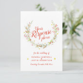 クリスマスウィンターウェディングフローラリースアート 出欠カード (スタンド正面)