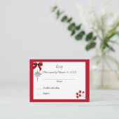 クリスマスウィンターウェディング招待状RSVP エンクロージャーカード (スタンド正面)