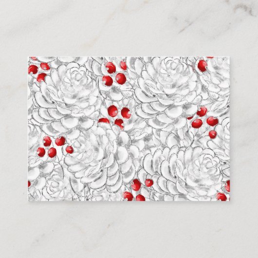 クリスマスウィンターウェディング招待状RSVP エンクロージャーカード (裏面)