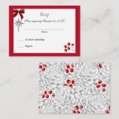 クリスマスウィンターウェディング招待状RSVP エンクロージャーカード (正面/裏面)