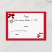 クリスマスウィンターウェディング招待状RSVP エンクロージャーカード (正面)