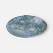 クリスマスウィンターウエディングオーナメントブルーティール（緑がかった色）ツリー ペーパープレート (アングル)