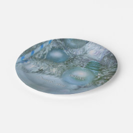 クリスマスウィンターウエディングオーナメントブルーティール（緑がかった色）ツリー ペーパープレート