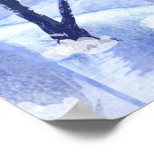 クリスマスウィンターウッズ水の色絵画のポスター ポスター (角)