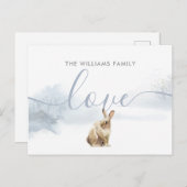 クリスマスウィンターウッドランドハレエレガントスクリプト シーズンポストカード (正面/裏面)