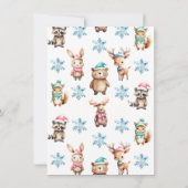 クリスマスウィンターウッドランド動物ベビーシャワー 招待状 (裏面)