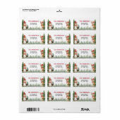 クリスマスウィンターウッドランド動物 ラベル (フルシート)