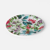 クリスマスウィンターウッド自然ホリーベリーピネコーン ペーパープレート (アングル)