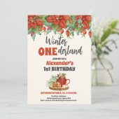 クリスマスウィンターオネダーランドファースト誕生日 招待状 (スタンド正面)