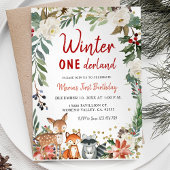 クリスマスウィンターオネダーランド誕生日招待状 招待状