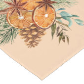 クリスマスウィンターオレンジパインウォーター色 ショートテーブルランナー (コーナー)