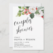 クリスマスウィンターカップルのシャワーカード シーズンカード (正面)