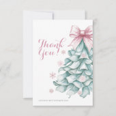 クリスマスウィンターガールベビーシャワーサンキューカード サンキューカード (正面)