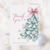 クリスマスウィンターガールベビーシャワーサンキューカード サンキューカード