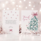 クリスマスウィンターガールベビーシャワーサンキューカード サンキューカード