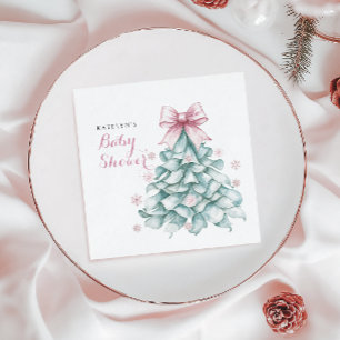 クリスマスウィンターガールベビーシャワー スタンダードカクテルナプキン