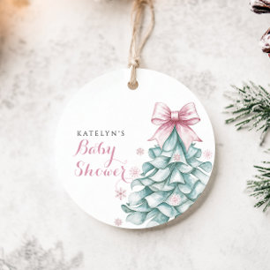 クリスマスウィンターガールベビーシャワー フェイバータグ