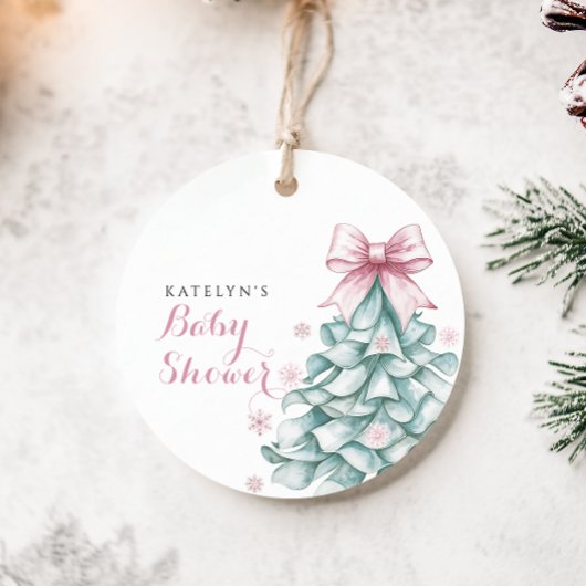 クリスマスウィンターガールベビーシャワー フェイバータグ