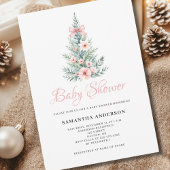 クリスマスウィンターガールベビーシャワー 招待状
